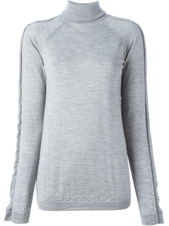 Antonio Berardi Roll Neck Fine Knit Sweater, Women's, Size: 46, Grey, Silk/virgin Wool
