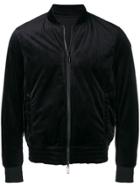 Emporio Armani Velvet Bomber Jacket - Black