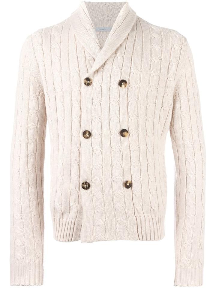Malo Cable Knit Buttoned Cardigan, Men's, Size: 50, Nude/neutrals, Cashmere