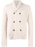 Malo Cable Knit Buttoned Cardigan, Men's, Size: 50, Nude/neutrals, Cashmere
