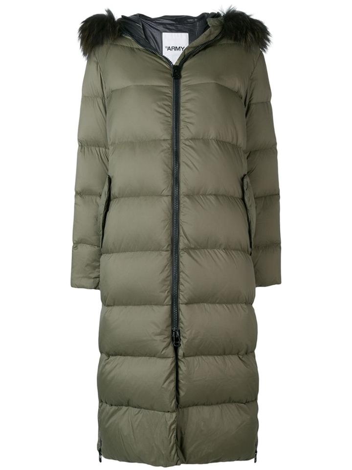 Yves Salomon Army Long Down Jacket - Green