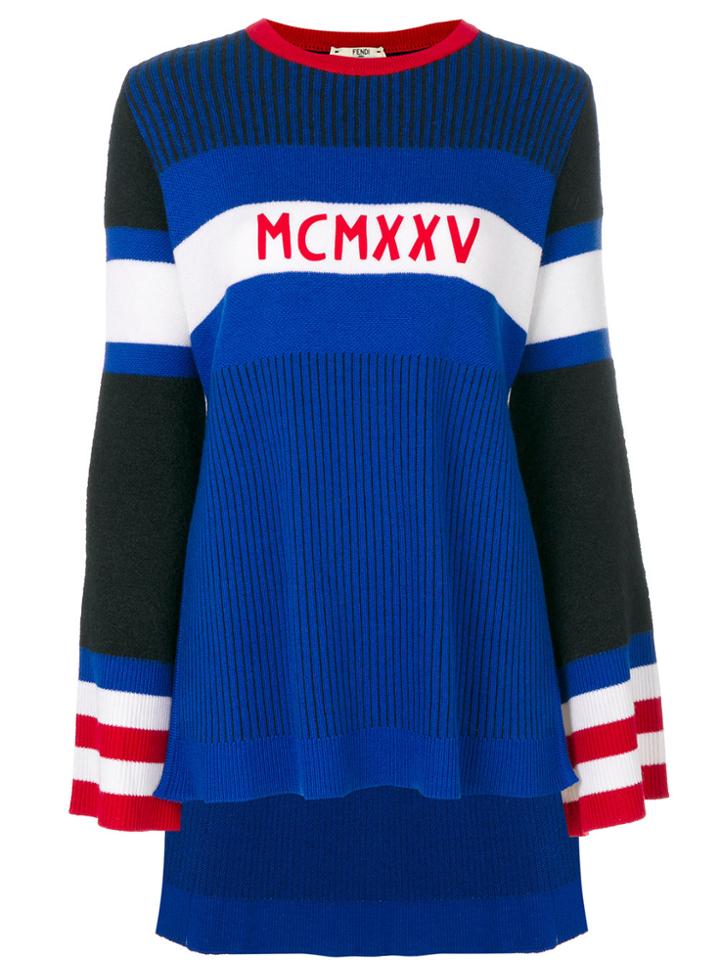 Fendi High Low Hem Sweater - Blue