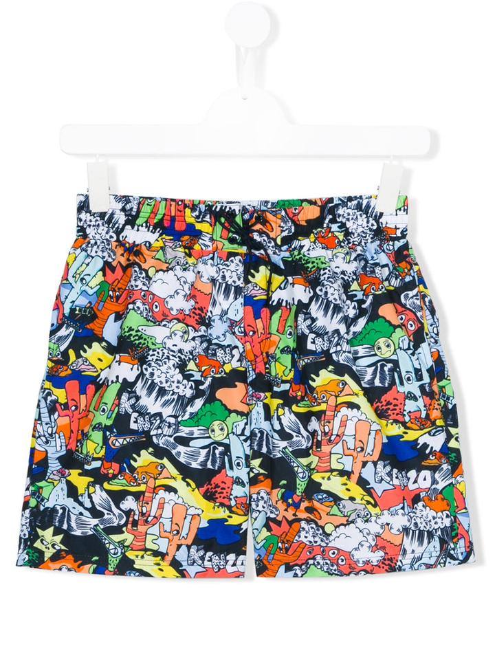 Kenzo Kids - Teen Cartoon Cactus Print Swim Shorts - Kids - Polyester - 16 Yrs