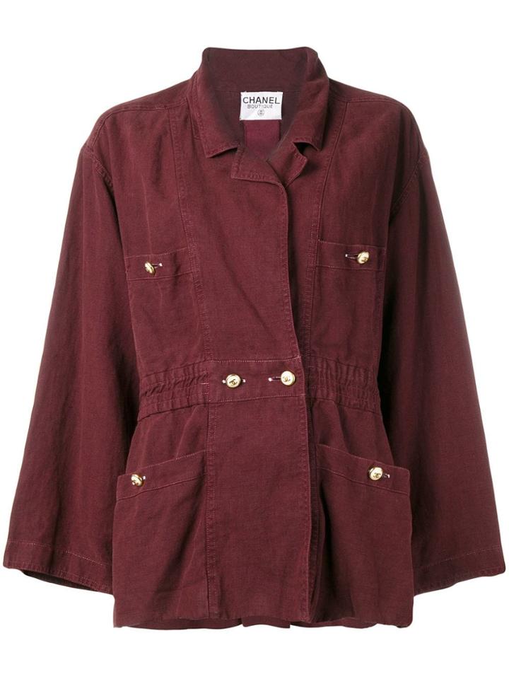 Chanel Vintage 1980's Ruched Waist Jacket - Red
