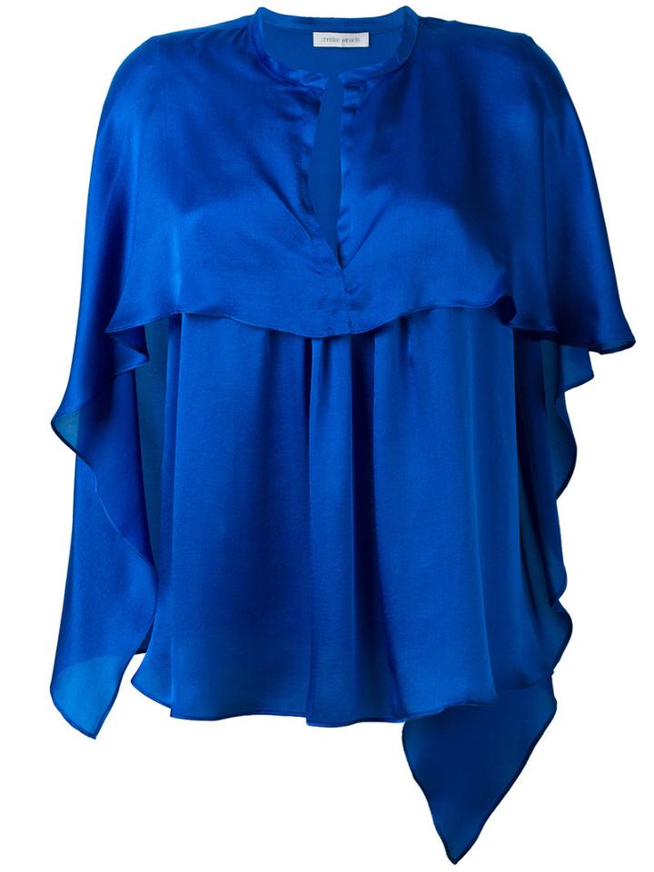 Christian Wijnants - Ruffled Blouse - Women - Silk - 40, Blue, Silk