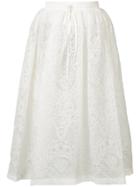 Vera Wang Full Floral Lace Skirt - White