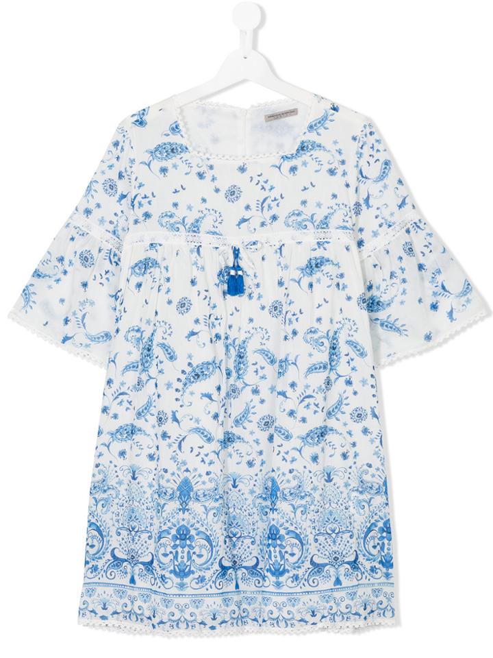 Ermanno Scervino Junior Floral Print Tunic Dress - Blue