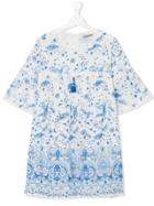 Ermanno Scervino Junior Floral Print Tunic Dress - Blue