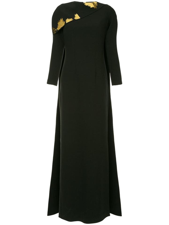 Safiyaa London Embellished Cape Dress - Black