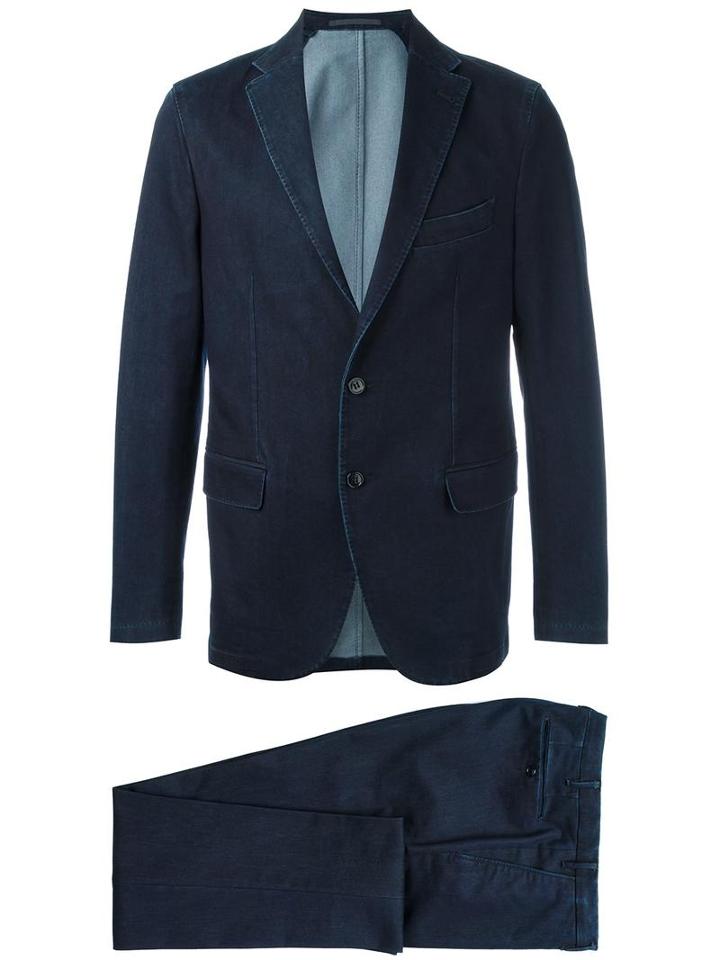 Pal Zileri Denim Suit, Men's, Size: 56, Blue, Cotton/spandex/elastane/polyamide
