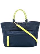Anya Hindmarch Nylon Tote With Bungee Cord Handles - Blue