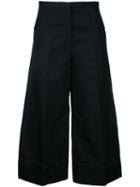 Lemaire - Cropped Flared Trousers - Women - Cotton/linen/flax - 38, Black, Cotton/linen/flax