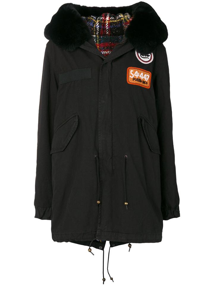 Mr & Mrs Italy Patch Detail Parka - Black