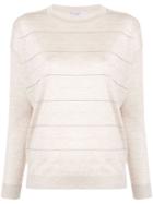 Brunello Cucinelli Sequin Trim Jumper - Neutrals