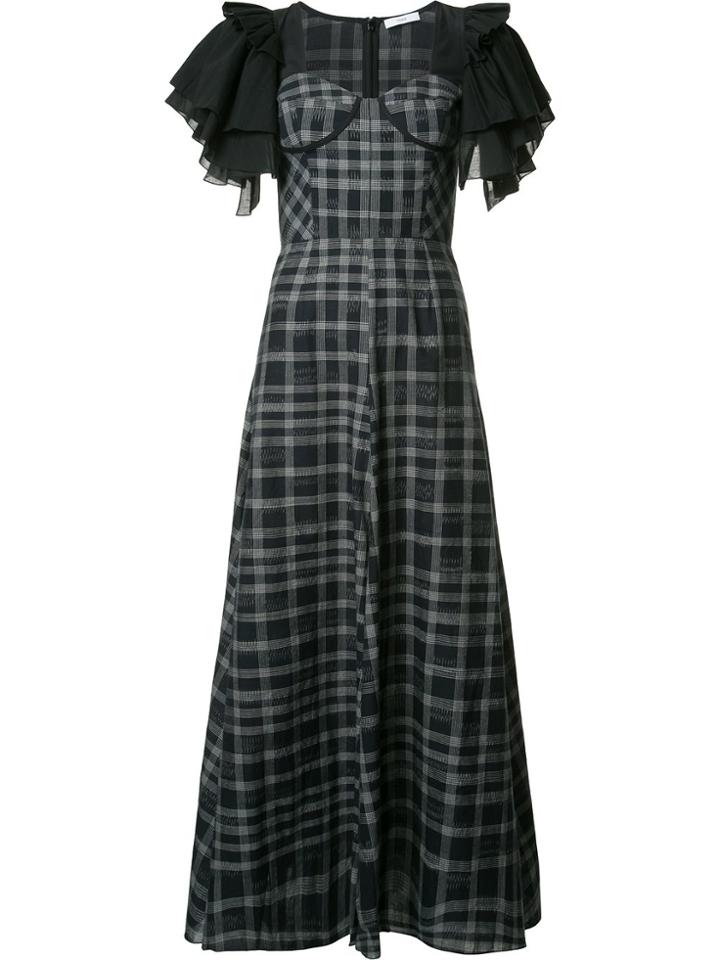 Tome Long Ruffle Sleeve Dress - Black