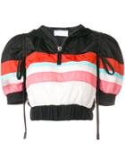 No Ka' Oi Cropped Striped Sports Jacket - Black