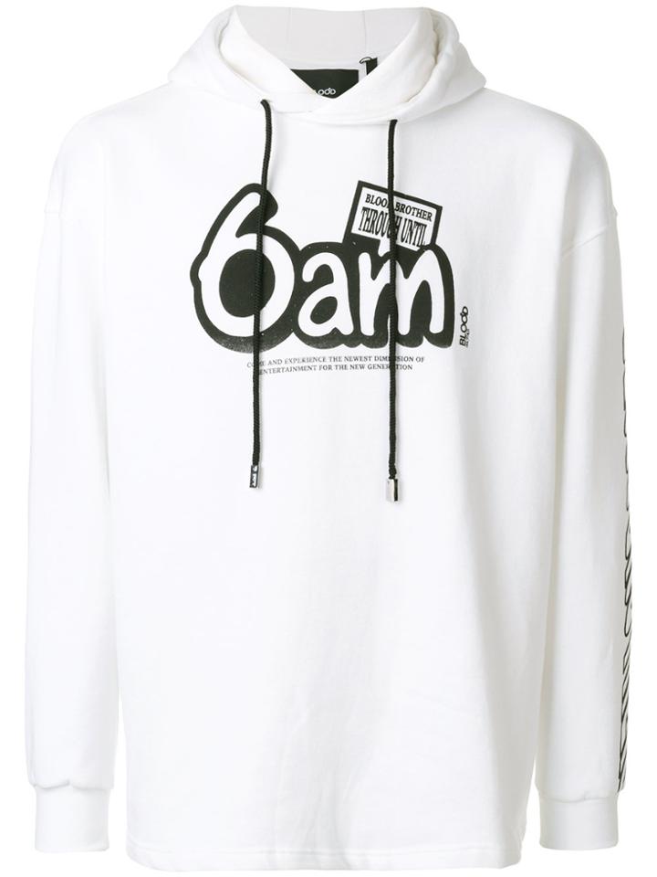 Blood Brother 6am Drawstring Hoodie - White