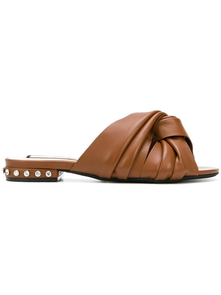 No21 Knotted Bow Sandals - Brown