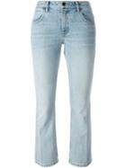 T By Alexander Wang Flared Cropped Jeans, Women's, Size: 30, Blue, Cotton/polyester