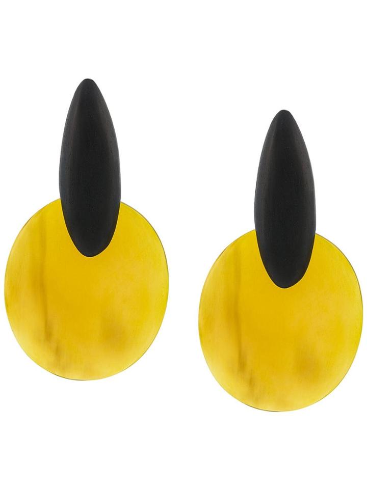 Monies Maxi Drop Earrings - Brown