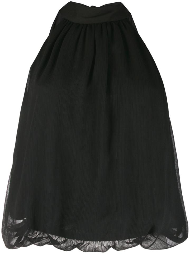 Alice+olivia Maris Halterneck Gathered Top - Black