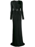 Philipp Plein Elegant Plunge Neck Dress - Black