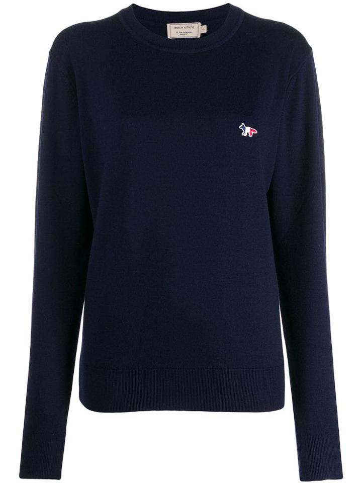 Maison Kitsuné Fox Patch Sweater - Blue