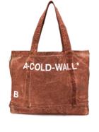 A-cold-wall* Distressed Printed Tote - Brown