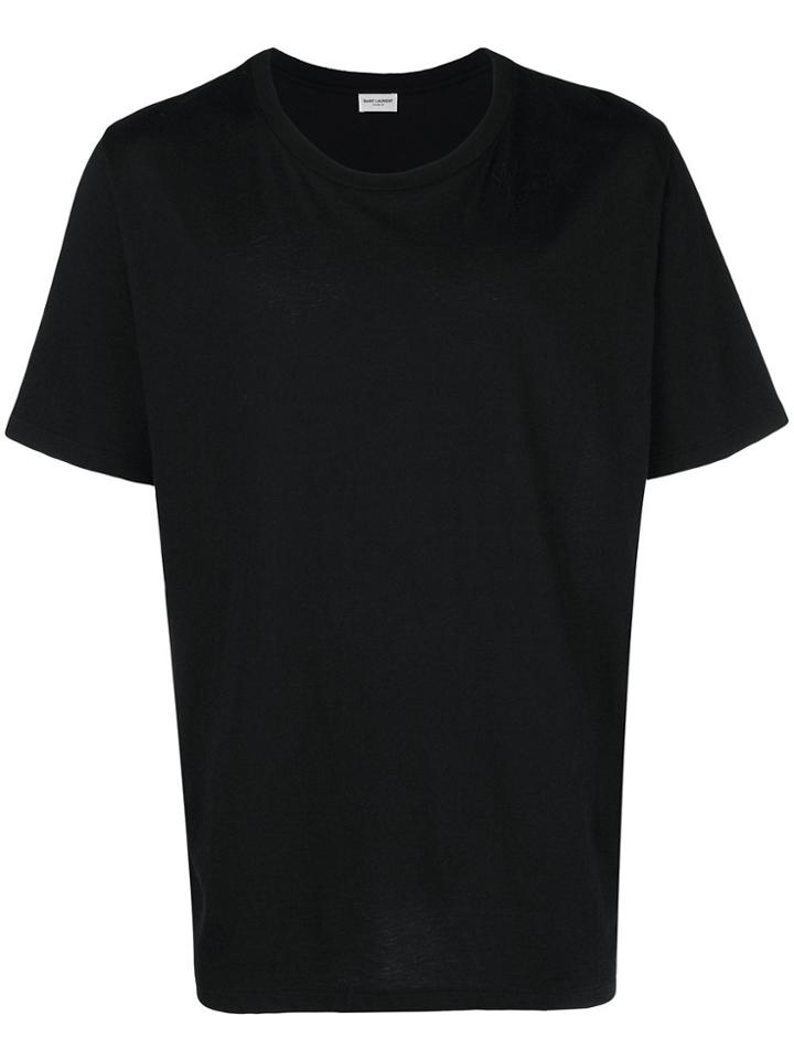 Saint Laurent Signature-print T-shirt - Black