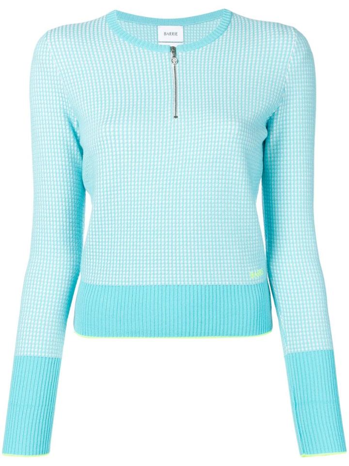 Barrie Waffle-knit Fitted Sweater - Blue