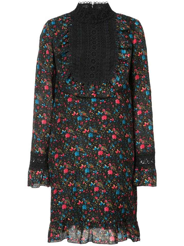 Anna Sui Lace Bib Dress - Black