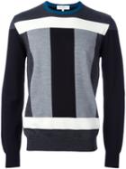 Salvatore Ferragamo Colour Block Jumper, Men's, Size: Large, Black, Virgin Wool