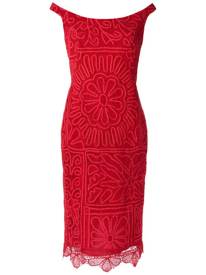 Martha Medeiros Lace Midi Dress - Red