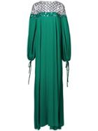 Oscar De La Renta Lattice Embroidered Shift Dress - Green