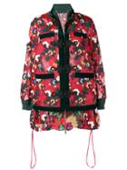 Sacai Floral Print Jacket - Red