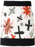 Fausto Puglisi Graphic Cross Print Skirt - Nude & Neutrals