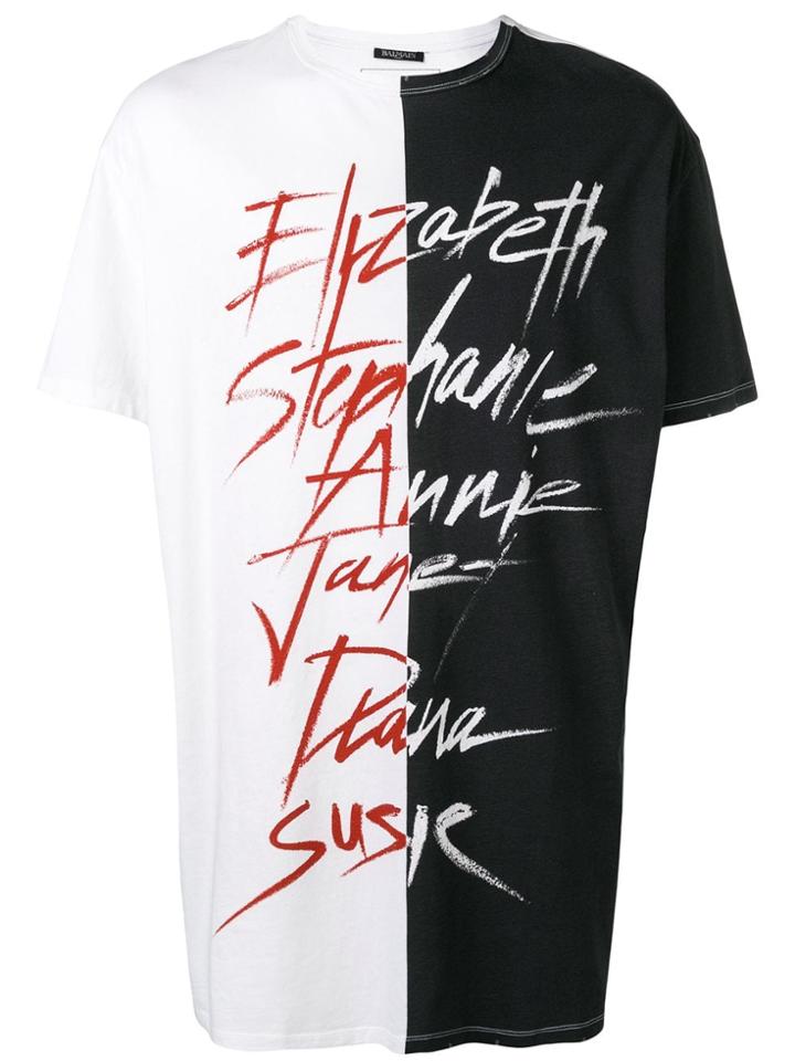 Balmain Names Print T-shirt - White