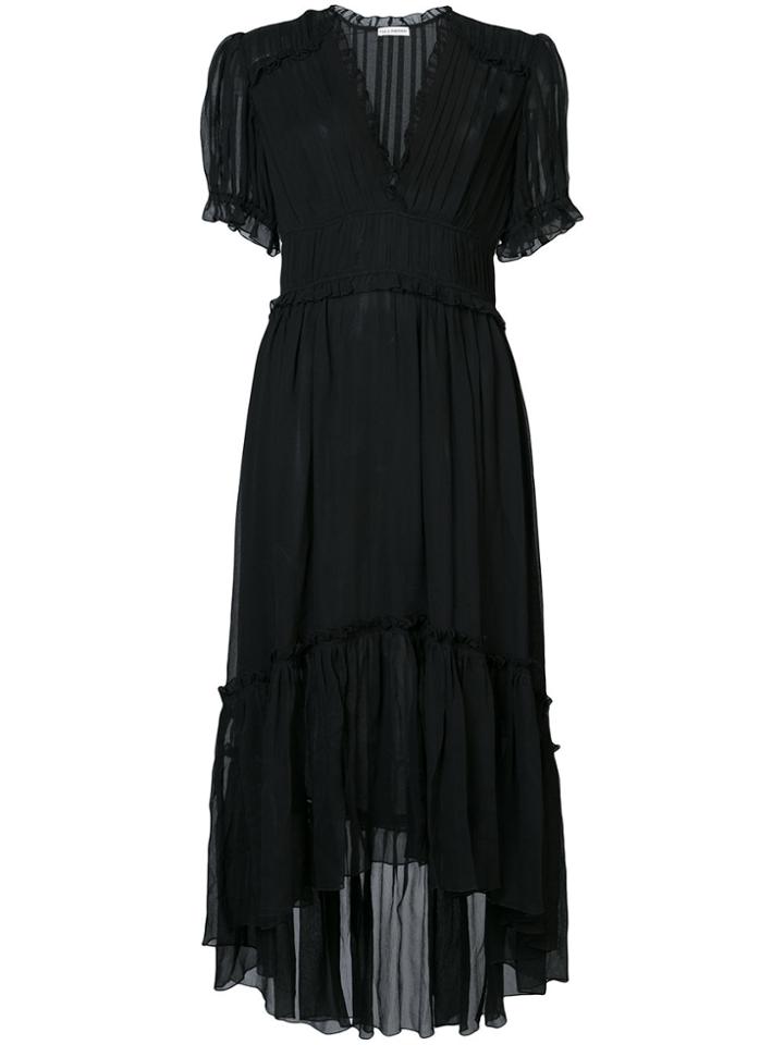 Ulla Johnson Silk V-neck Asymmetric Dress - Black