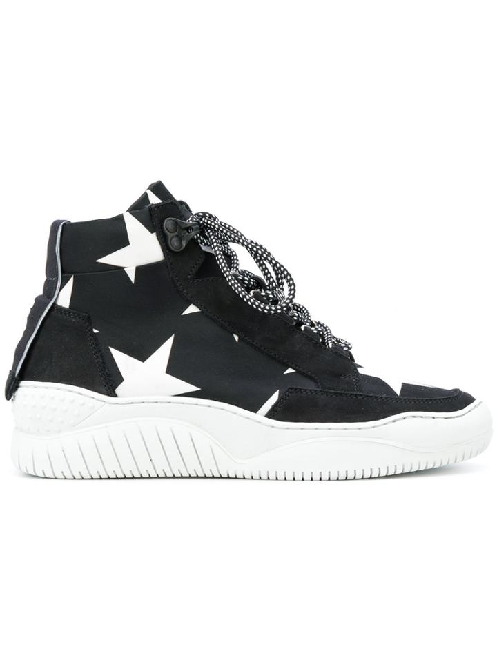 Msgm Star Print Sneakers - Black