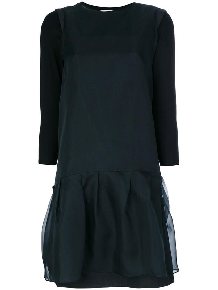 's Max Mara - Layered Dress - Women - Silk/polyester/spandex/elastane/viscose - S, Black, Silk/polyester/spandex/elastane/viscose