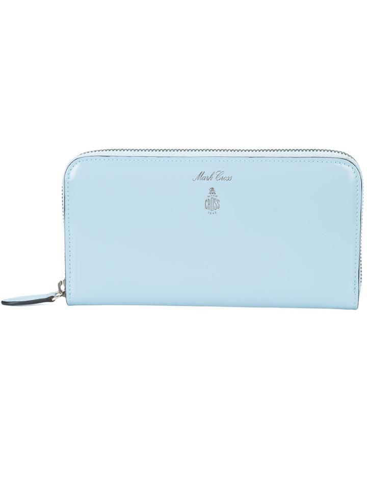 Mark Cross Zip Around Wallet - Blue