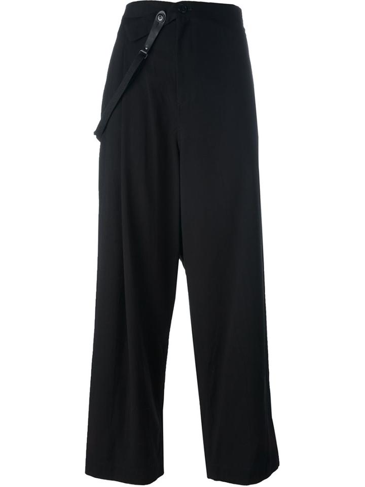 Y's Wide-leg Pants, Women's, Size: 1, Black, Cotton/viscose