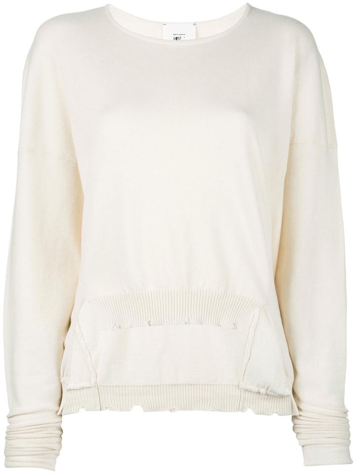 Lost & Found Rooms - Shredded Trim Jumper - Women - Cotton - S, Nude/neutrals, Cotton