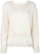 Lost & Found Rooms - Shredded Trim Jumper - Women - Cotton - S, Nude/neutrals, Cotton