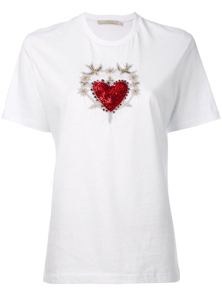 Amen Heart Swallow Patch T-shirt - White
