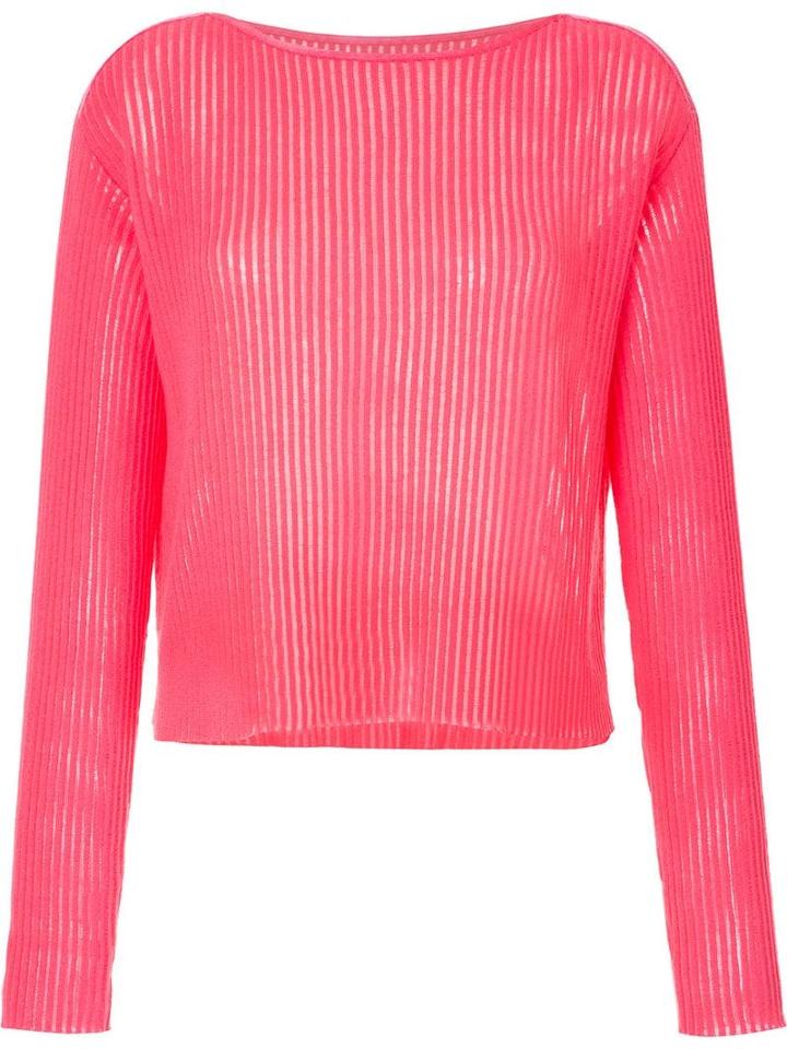 Onefifteen Semi Sheer Ribbed Top - Pink