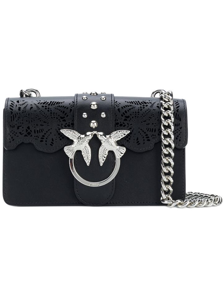 Pinko Laser-cut Small Shoulder Bag - Black