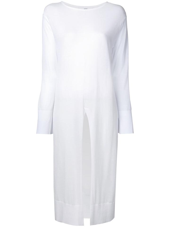 Astraet Long Slit Jumper, Women's, White, Cotton