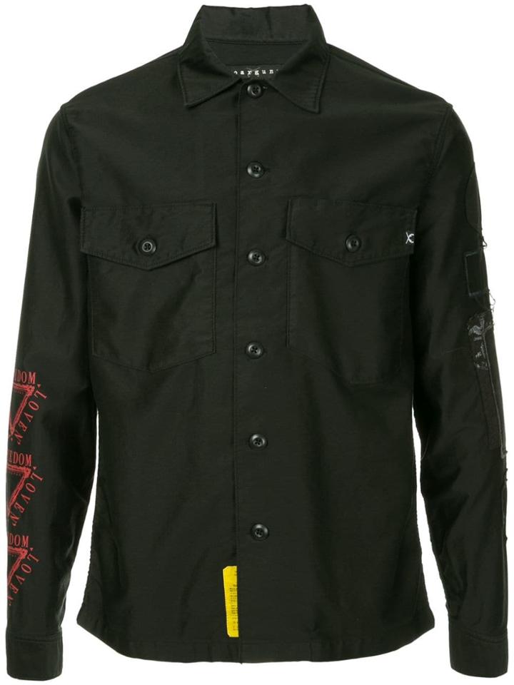 Roarguns Graffiti Print Shirt - Black