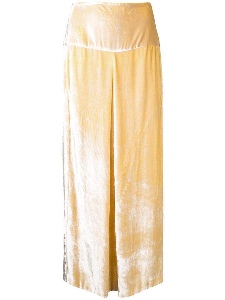 Kitx - Velvet Box Trousers - Women - Silk/cotton/spandex/elastane/tencel - 12, Yellow/orange, Silk/cotton/spandex/elastane/tencel